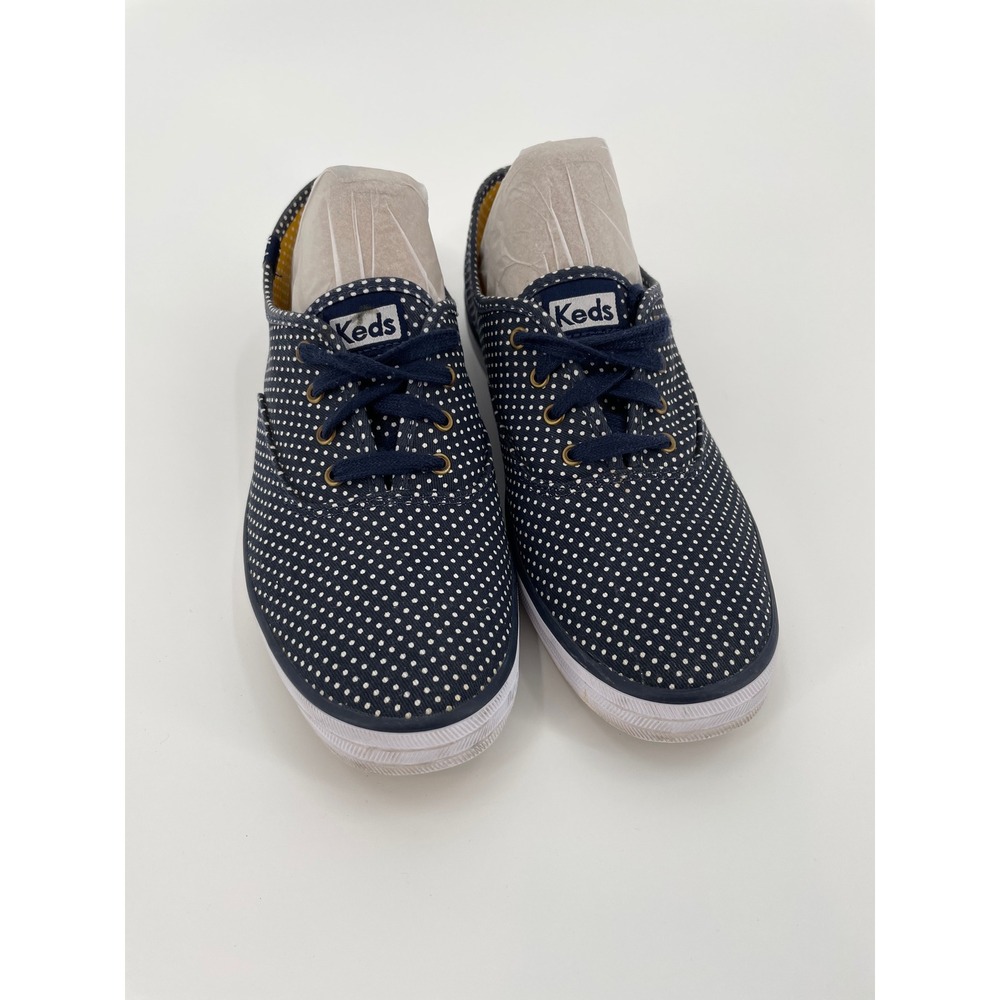 Keds Champion‎ Micro Dot Navy Sneaker Polka Blue White Canvas Tennis Shoe 8.5